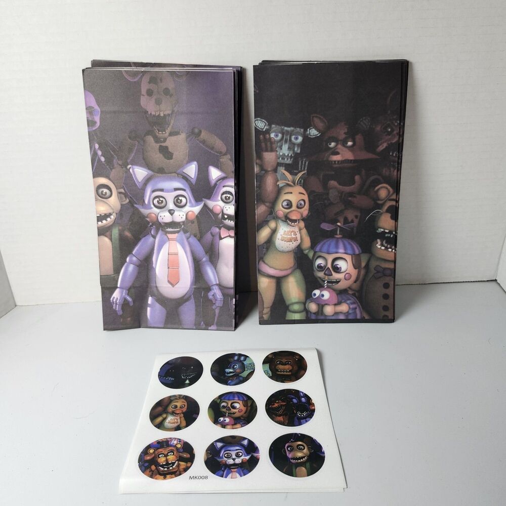 FIVE NIGHTS AT FREDDY'S PARTY LOT 12 GIFT BAGS 18 STICKERS